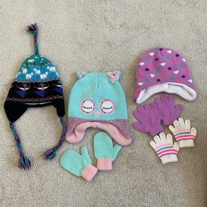 Toddler girl winter hats and gloves
